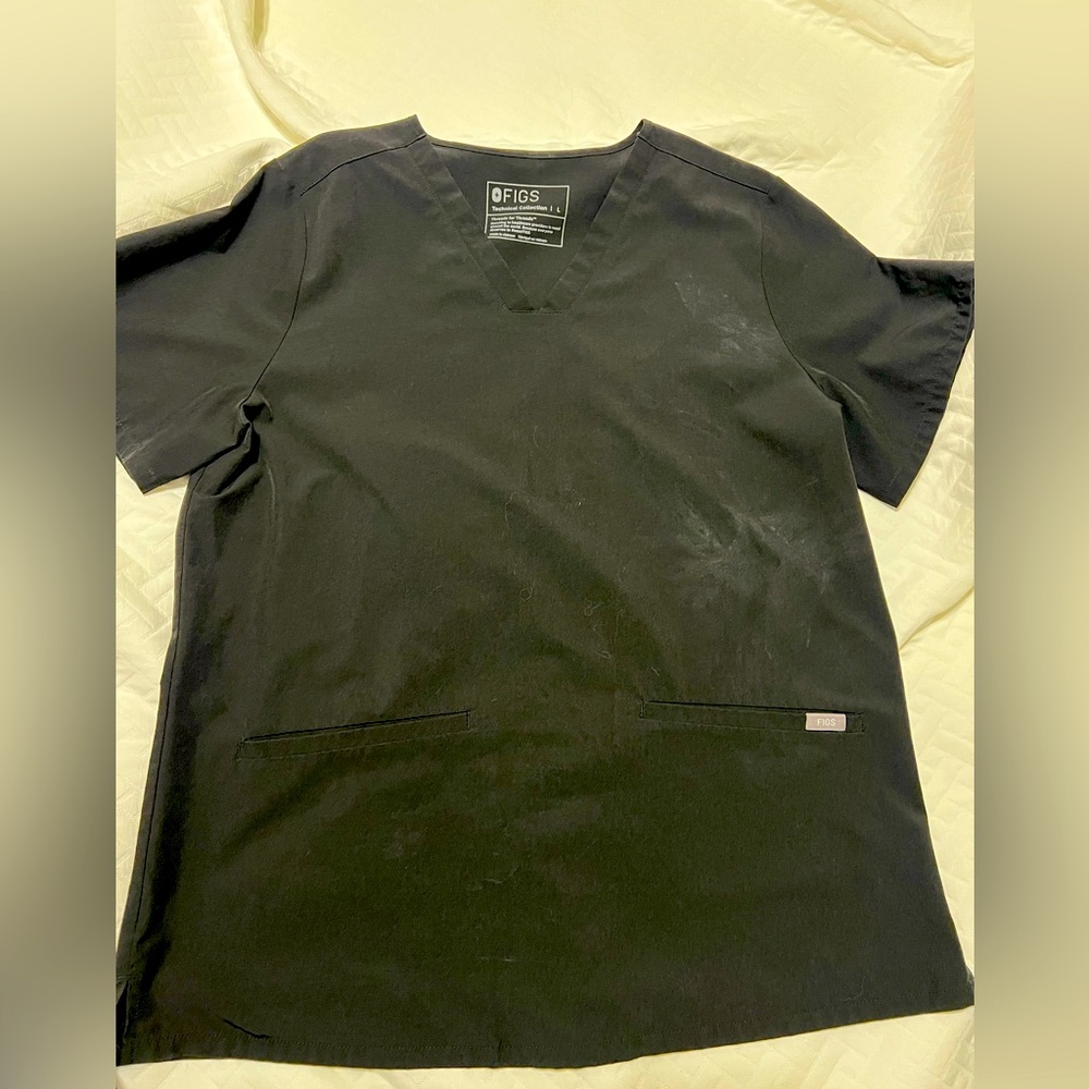 Fabric softener stain. Figs scrub top. Size Large